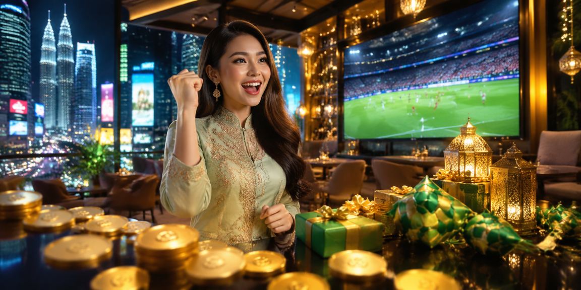 Kuala Lumpur entertainment casino atmosphere during Hari Raya with colourful lights